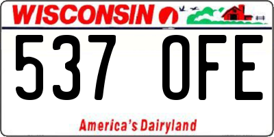 WI license plate 537OFE