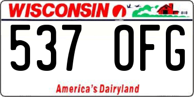 WI license plate 537OFG