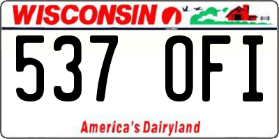 WI license plate 537OFI
