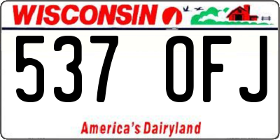 WI license plate 537OFJ