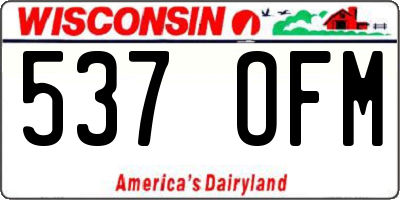 WI license plate 537OFM