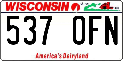 WI license plate 537OFN