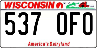 WI license plate 537OFO
