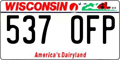 WI license plate 537OFP