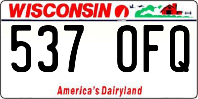 WI license plate 537OFQ