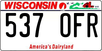 WI license plate 537OFR