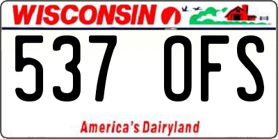 WI license plate 537OFS