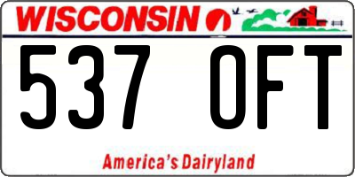 WI license plate 537OFT