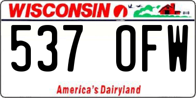 WI license plate 537OFW