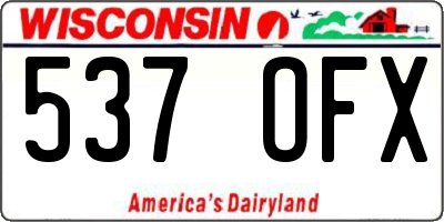 WI license plate 537OFX