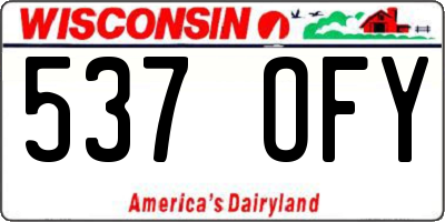 WI license plate 537OFY