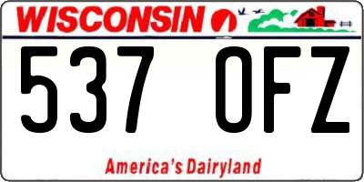 WI license plate 537OFZ