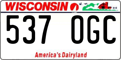 WI license plate 537OGC