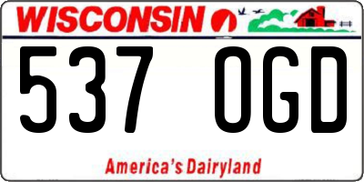 WI license plate 537OGD