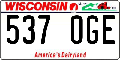 WI license plate 537OGE