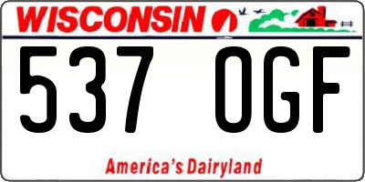 WI license plate 537OGF