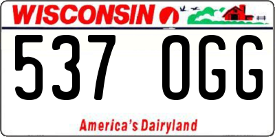 WI license plate 537OGG