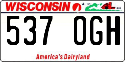 WI license plate 537OGH