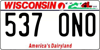 WI license plate 537ONO