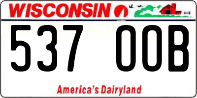 WI license plate 537OOB