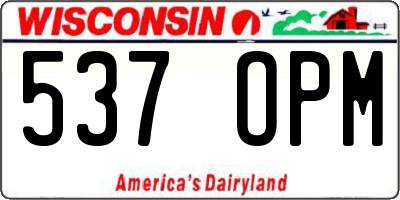 WI license plate 537OPM