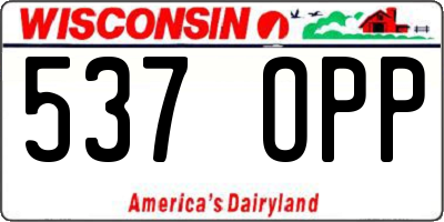 WI license plate 537OPP