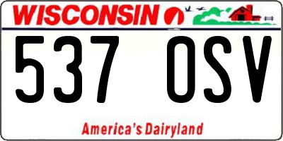 WI license plate 537OSV