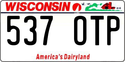 WI license plate 537OTP