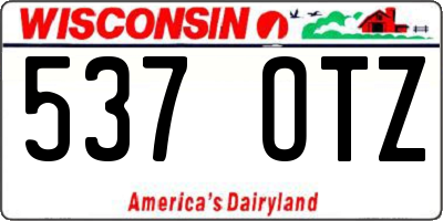 WI license plate 537OTZ
