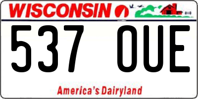 WI license plate 537OUE
