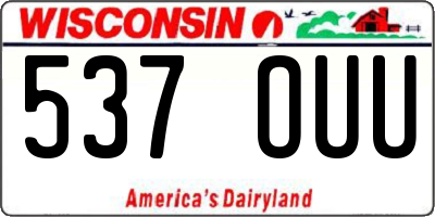 WI license plate 537OUU