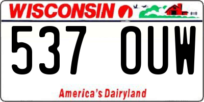 WI license plate 537OUW
