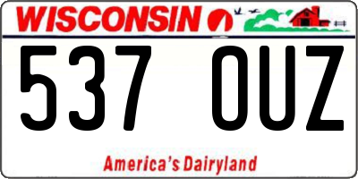 WI license plate 537OUZ