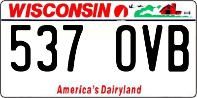 WI license plate 537OVB
