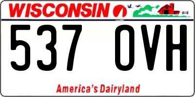 WI license plate 537OVH