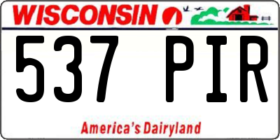 WI license plate 537PIR