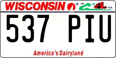 WI license plate 537PIU