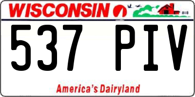 WI license plate 537PIV