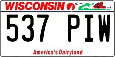 WI license plate 537PIW