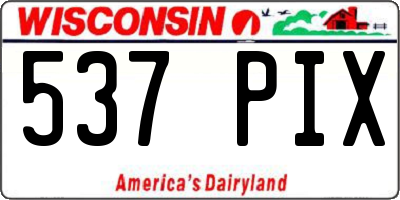 WI license plate 537PIX