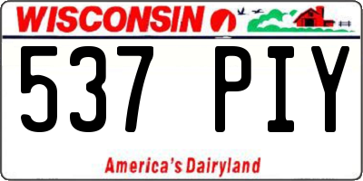 WI license plate 537PIY