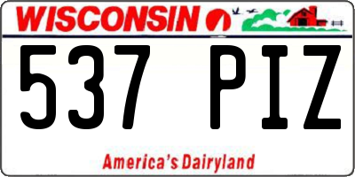 WI license plate 537PIZ