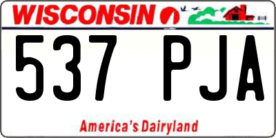 WI license plate 537PJA
