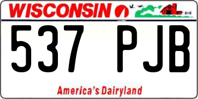WI license plate 537PJB