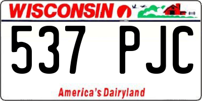 WI license plate 537PJC