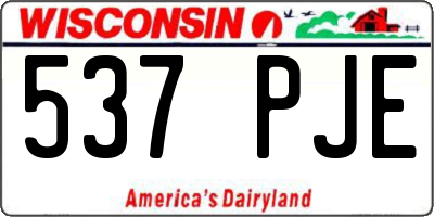 WI license plate 537PJE