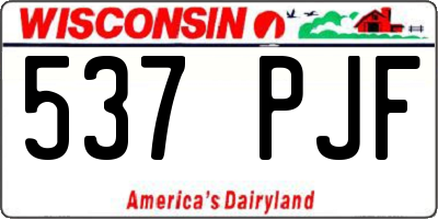 WI license plate 537PJF