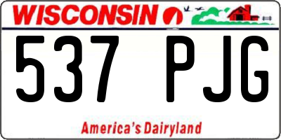 WI license plate 537PJG