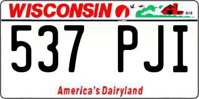 WI license plate 537PJI
