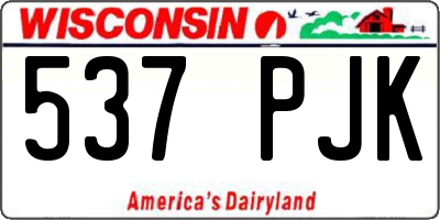 WI license plate 537PJK